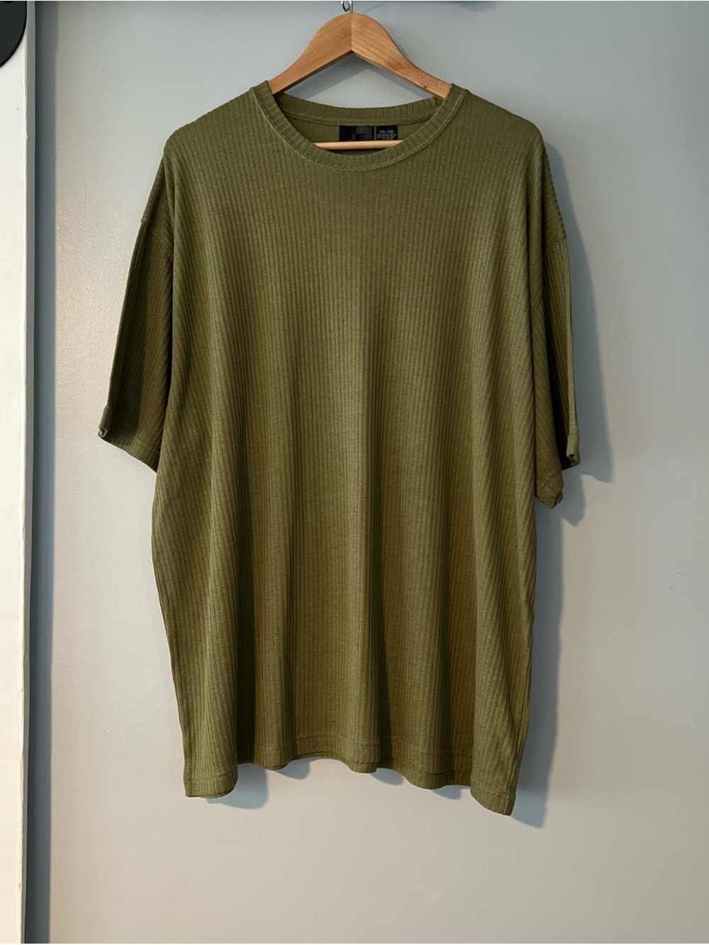 Vintage JF J.Ferrar Men’s 3XL Crewneck Ribbed T-Shirt Olive Green Big & Tall